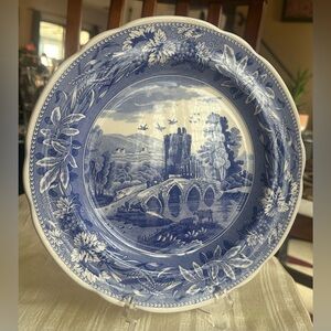 Spode Blue Room Lucano Plate Blue Transferware England Salad Dessert Plate